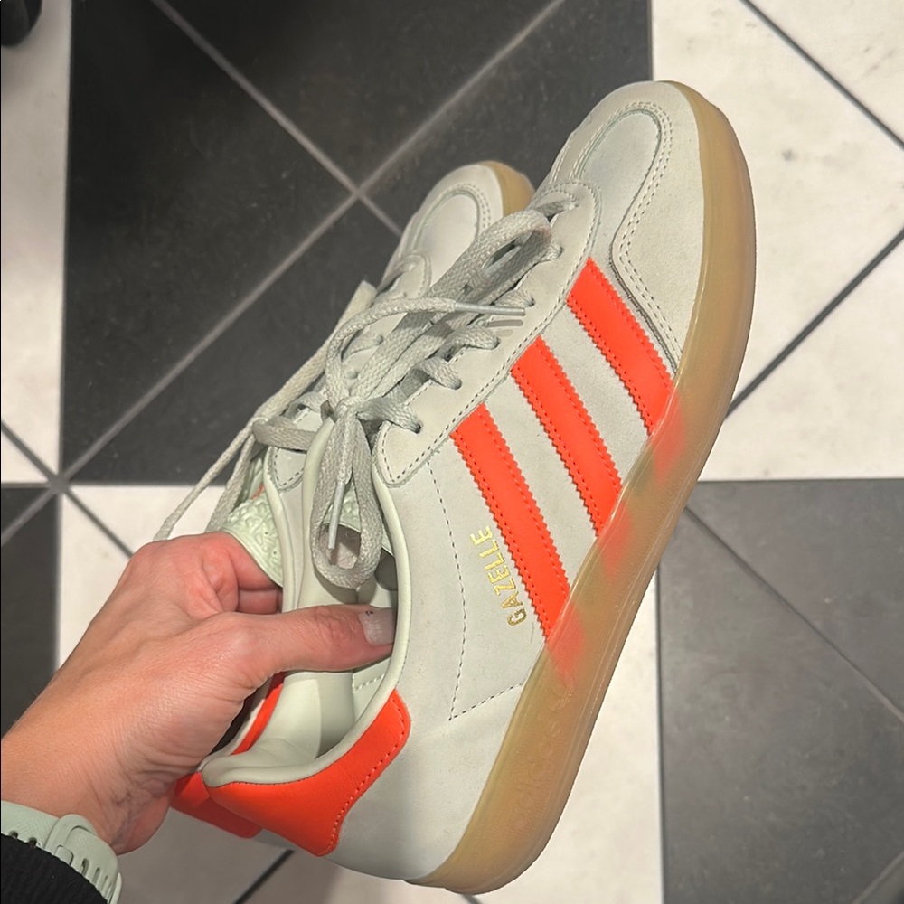 Adidas Gazelle Sneakers with Orange Stripes